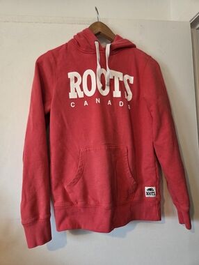 Roots Red Crewneck Hoodie with White Logo